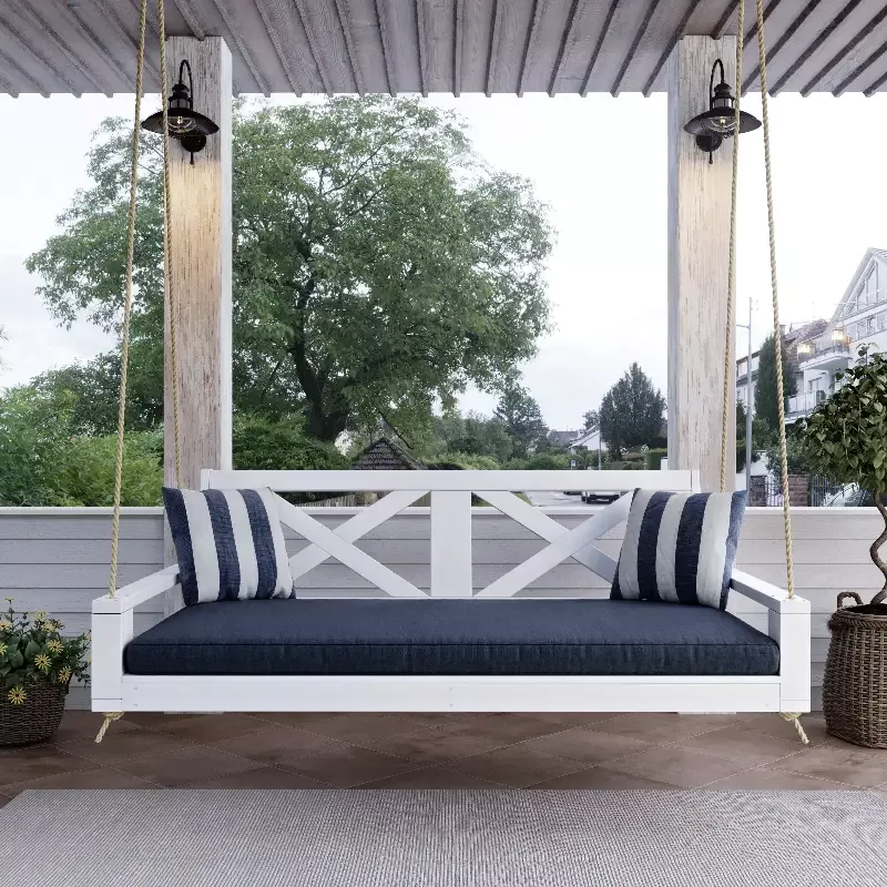 Amish Casual Malvern Porch Swing Bed, Full White