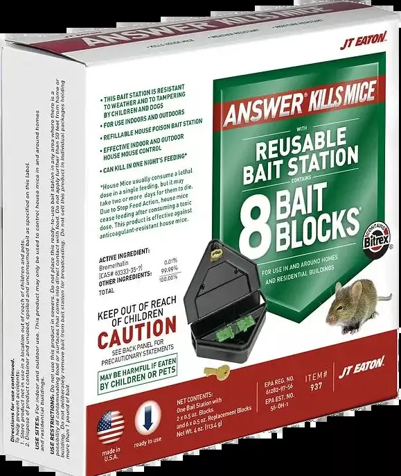 Answer Kills Mice with Reusable Mouse Bait Station
