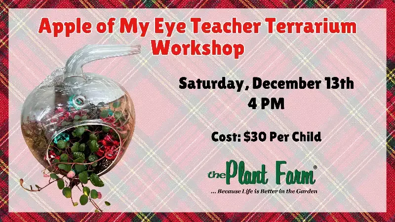 Apple of my Eye Teacher Terrarium- Saturday, December 13th @ 4PM