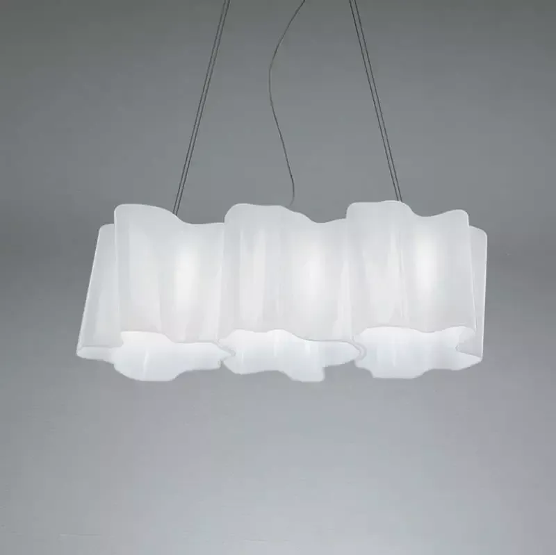 Artemide 0650028A Logico Triple Linear Max 60W E12 Grey/White Micro Suspension Light 120V