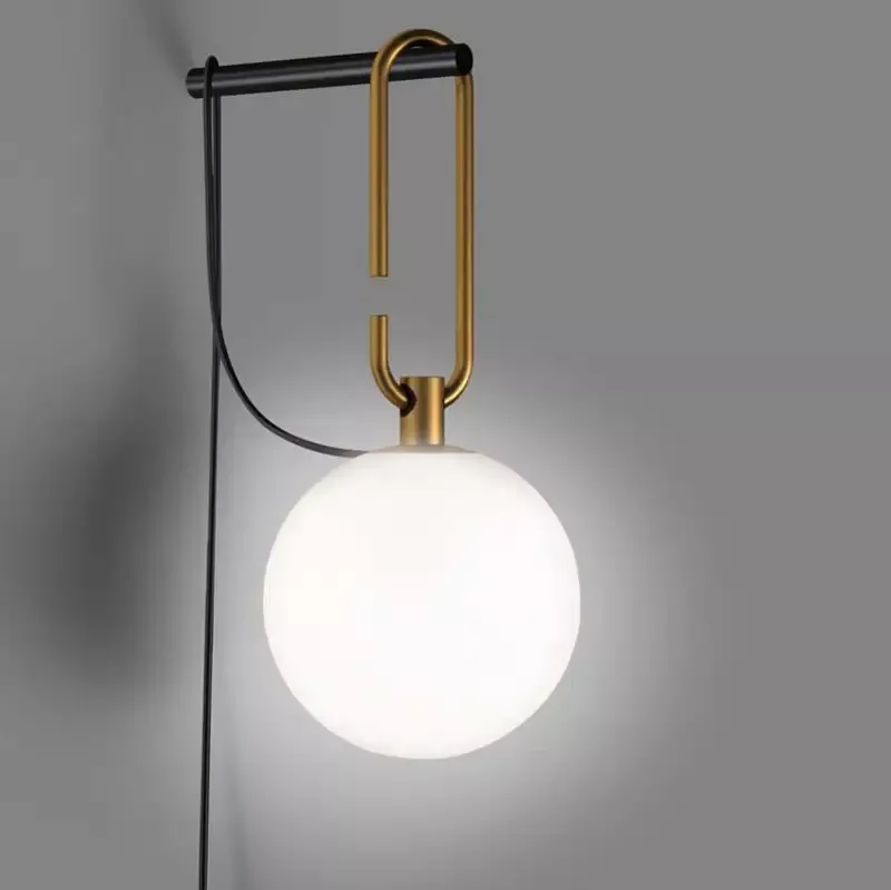 Artemide 1277018A NH 5W LED Gold Wall Light with Plug