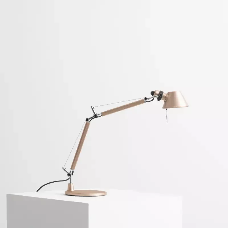 Artemide Tolomeo Max 60W E12 Brushed Copper Table Lamp W/Base