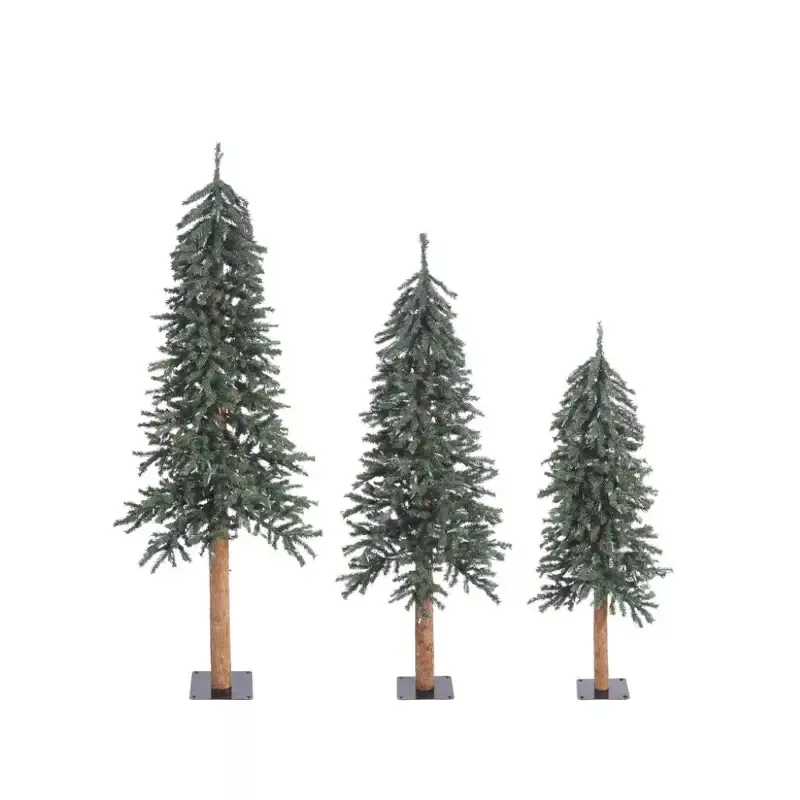 Artificial Tree: Alluring Natural Bark Alpine Tree Set