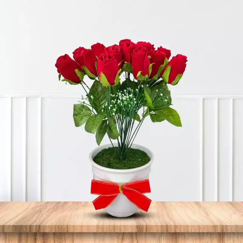 Beautiful 2 Dozen Roses in Ceramic Pot (Good Gift)