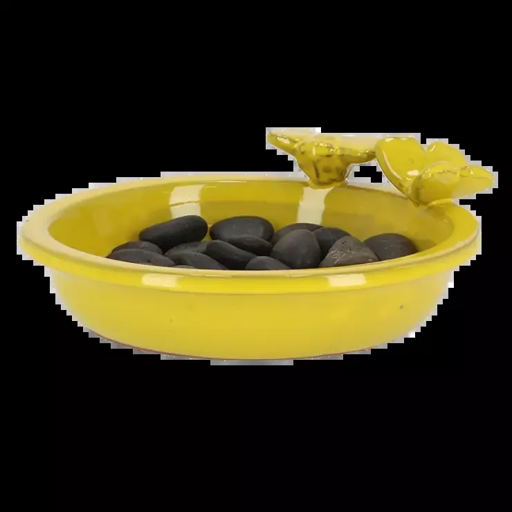 Bee & Butterfly Ceramic Bird Bath