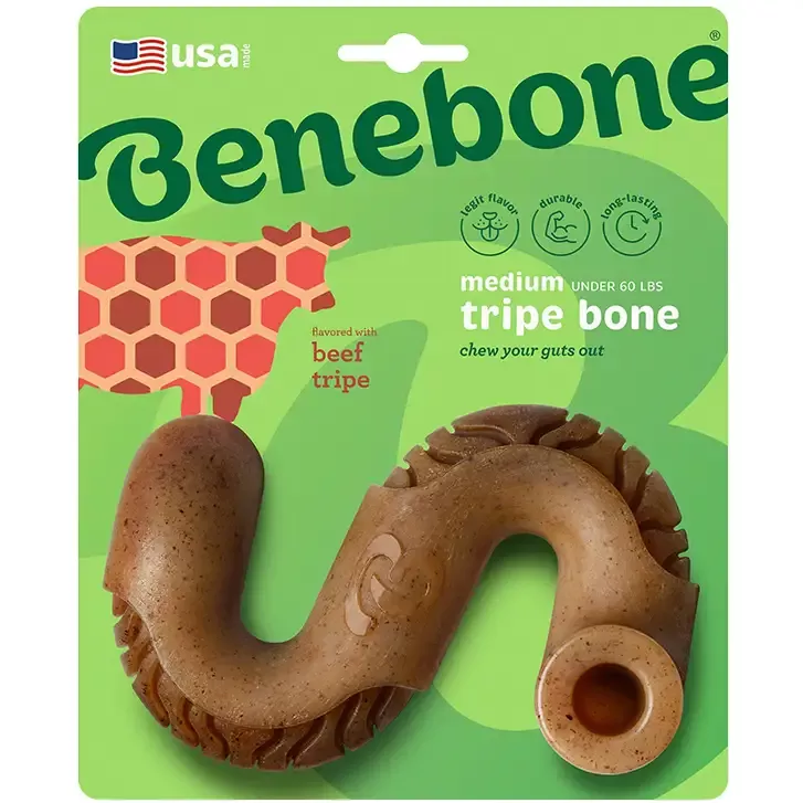 Benebone Tripe Bone Durable Dog Chew, Medium
