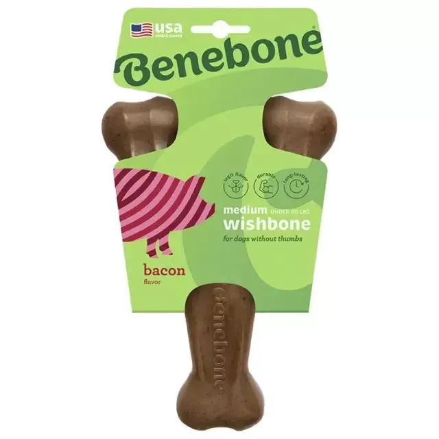 Benebone Wishbone Bacon Dog Chew, Medium