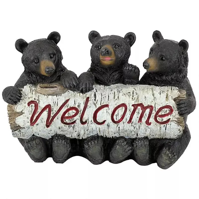 Black Bear Cubs Welcome Statue