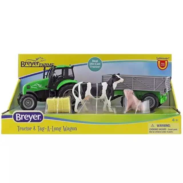 Breyer Farms Tractor & Tag-a-Long Wagon