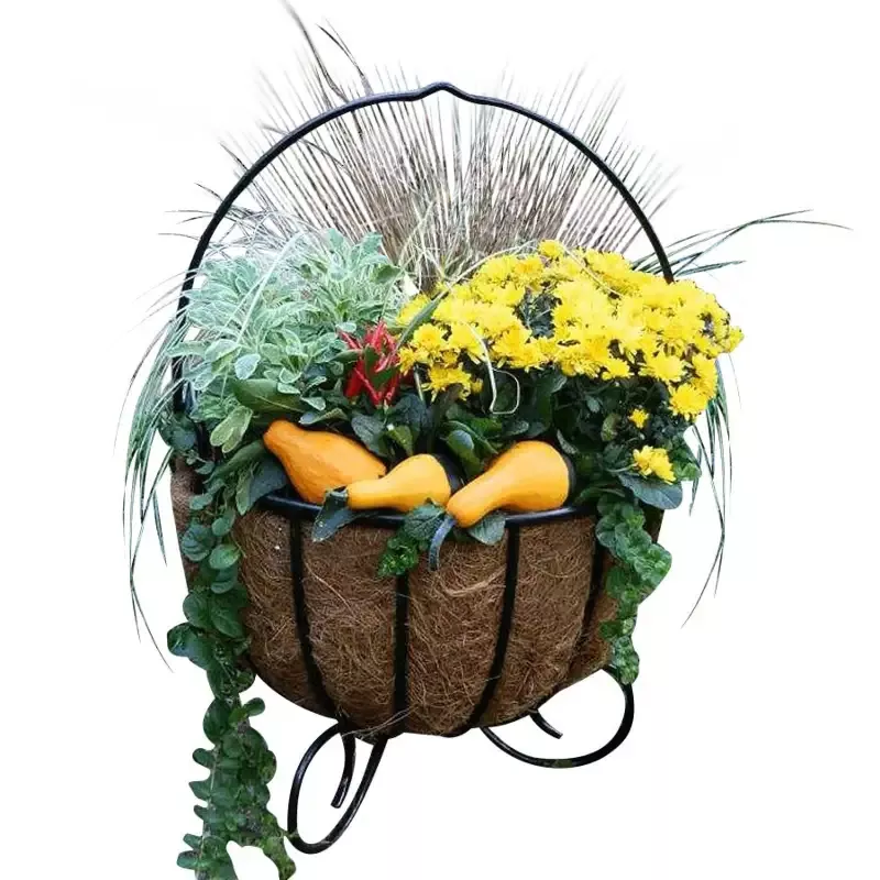 Cauldron Free Standing Planter With Coco Liners