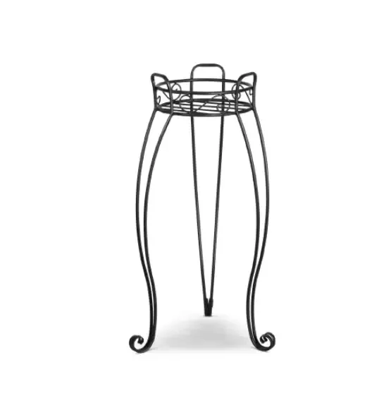 Classic Scroll Plant Stand – Black 27″