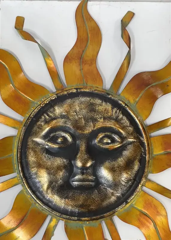 Copper Metal Sun Face Wall Décor