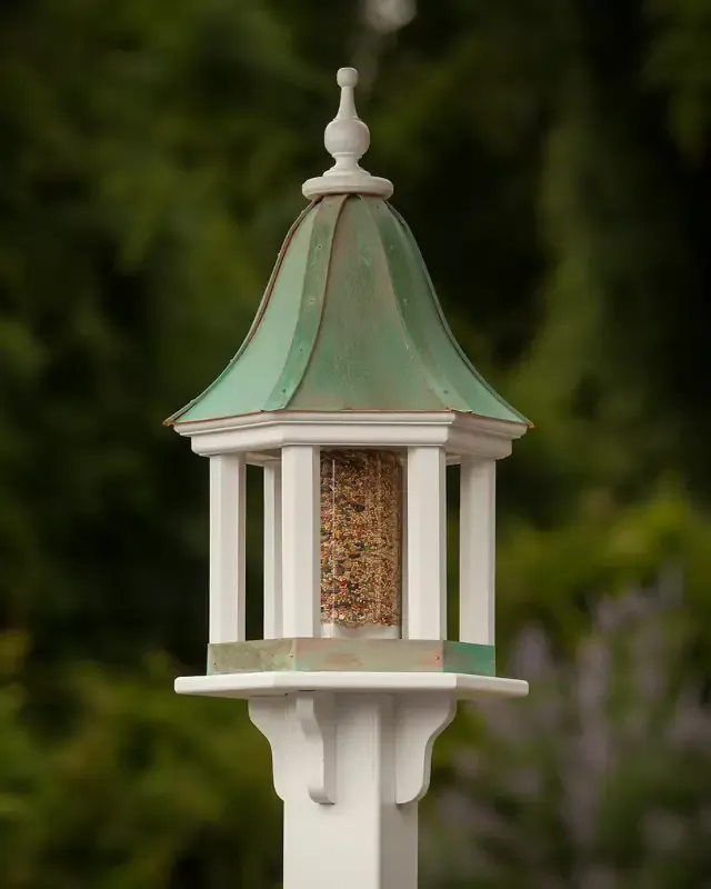 Copper Roof Bird Feeder Column Style – 28×12