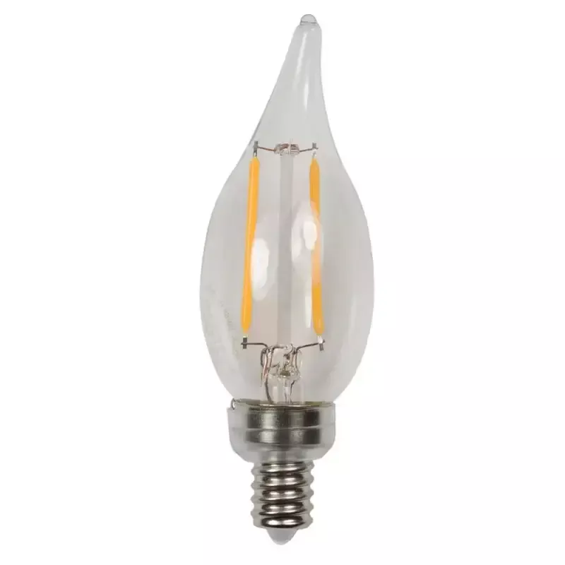 CopperMoon Brilliance Candelabra Filament Edge Flame Clear 12 VAC
