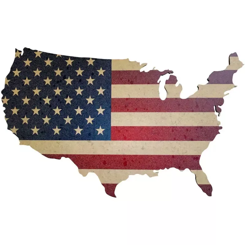 Cork Bulletin Board – US Map with American Flag Print