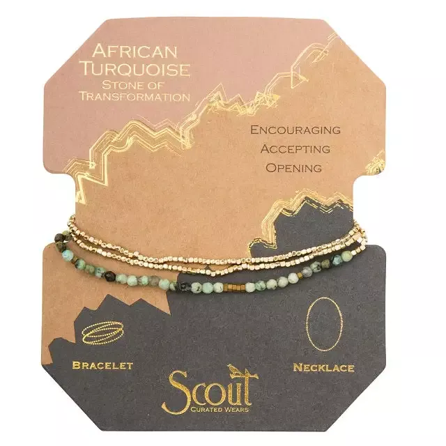 Delicate Stone Wrap Bracelet/Necklace – African Turquoise