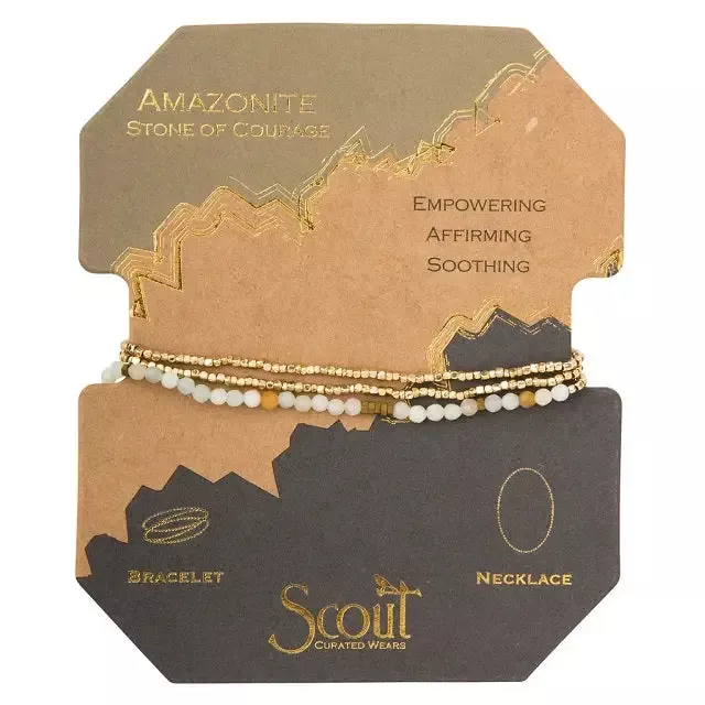 Delicate Stone Wrap Bracelet/Necklace – Amazonite