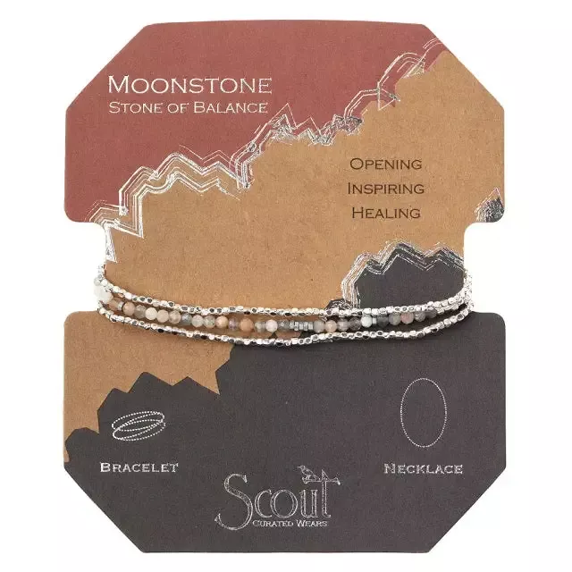 Delicate Stone Wrap Bracelet/Necklace – Moonstone