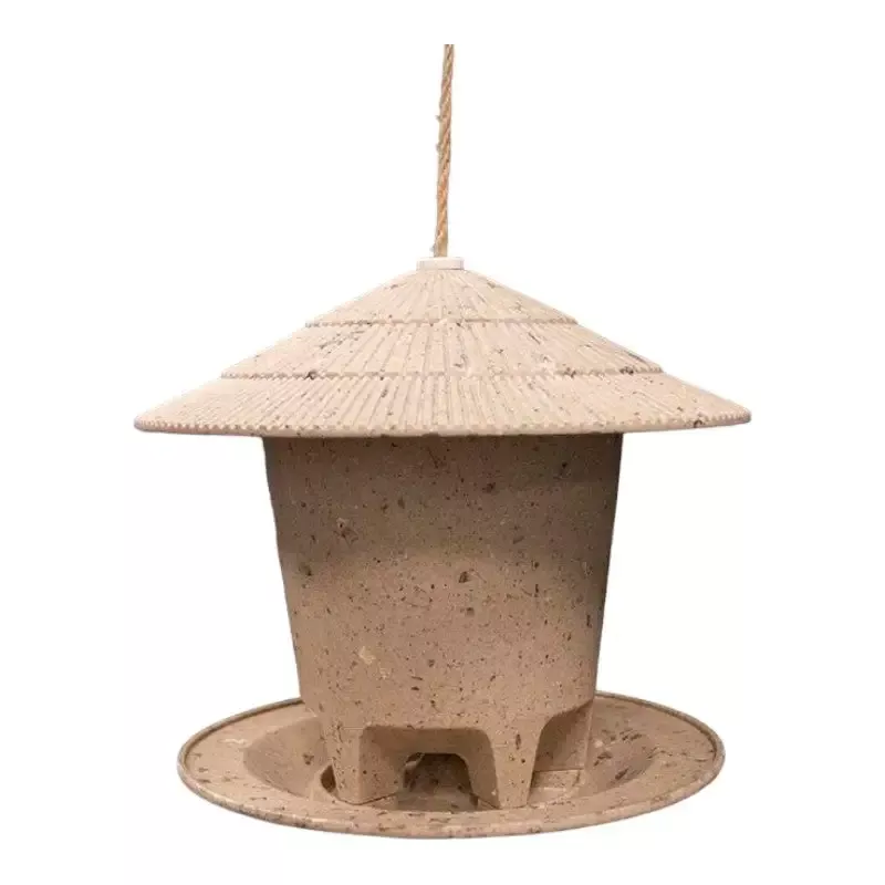 Deluxe Round Bird Feeder – Coffee Husks 8.6″ Dia x 7.5″ H