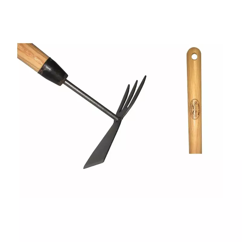 DeWit Junior Double Hoe w/Long Handle, Head: 6.5″L x 2.75″W Total: 34″L