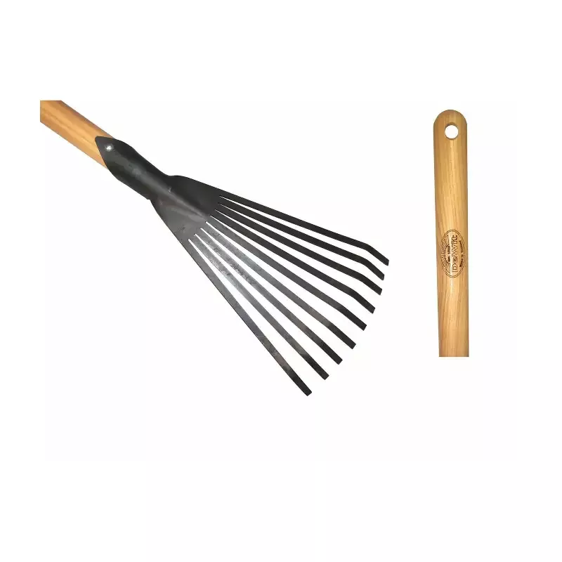 DeWit Junior Leaf Rake w/Long Handle, Head: 8.5″L x 5.25″W Total: 38″L