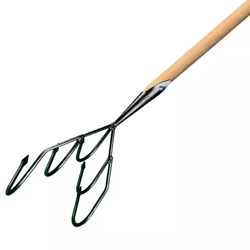 DeWit Long Handled Flat 5-Tine Cultivator, Head: 6.8″D x 4.8″W; Total: 66.4″L