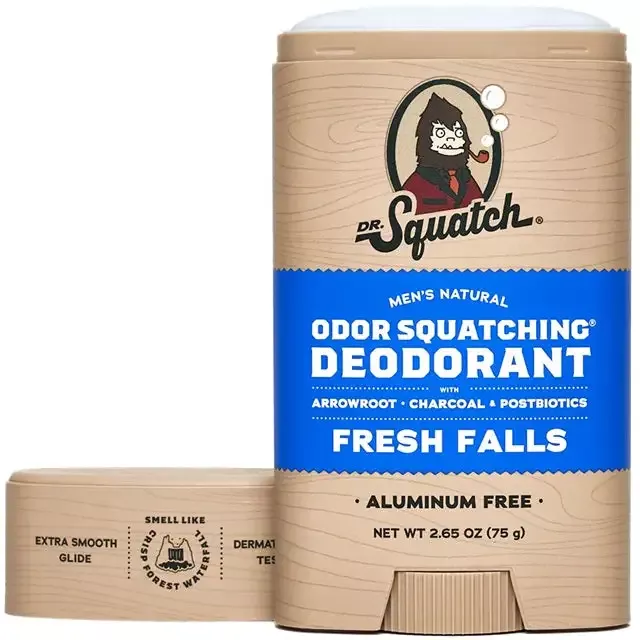 Dr. Squatch Men’s Aluminum-Free Natural Deodorant, Fresh Falls