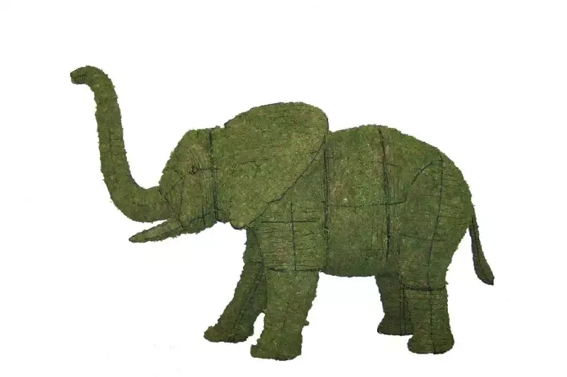 Elephant 27″, 48″, 68″ and 89″ Topiary Sculpture – Wire Frame or Moss Filled
