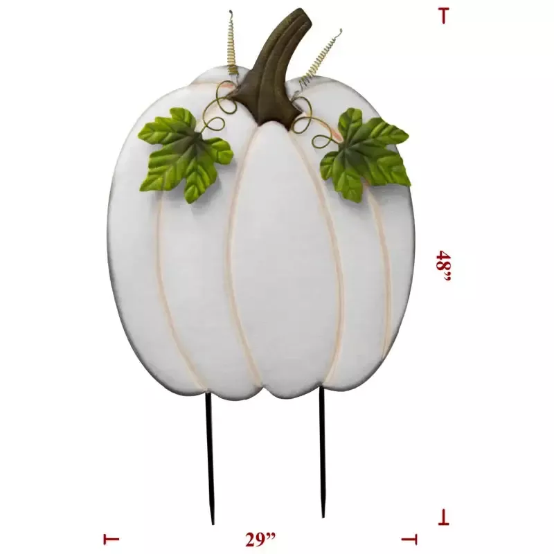 Fall Metal White Pumpkin