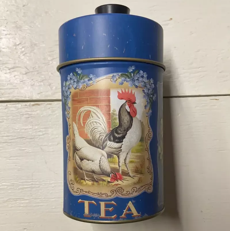 Farm 4 Piece Blue Jar Set Tea, Coffee, Flour, and Sugar