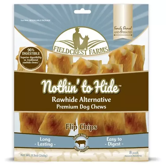 Fieldcrest Farms Nothin to Hide Flip Chips Beef Dog Chew, 8-Pack