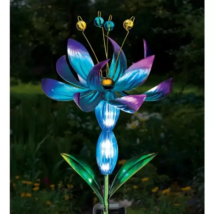 Flower Spinner Solar Lantern-Blue