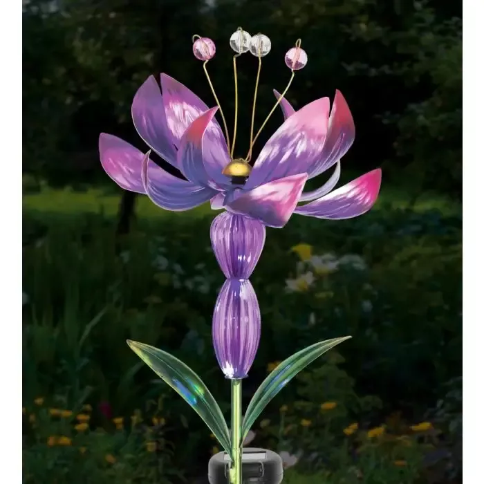 Flower Spinner Solar Stake – Purple