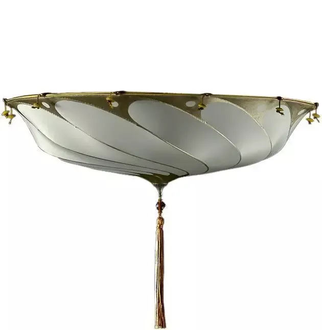 Fortuny 050-SA-4 Small Scudo Saraceno Plain Silk Flush Mounted – 19-3/4″