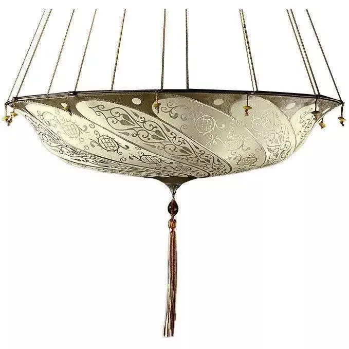 Fortuny 079-SA-1 Large Scudo Saraceno Decorated Silk Suspended Classic – 30-7/8″