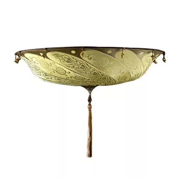 Fortuny 079-SA-2 Large Scudo Saraceno Decorated Silk Flush Mounted Classic – 30-7/8″