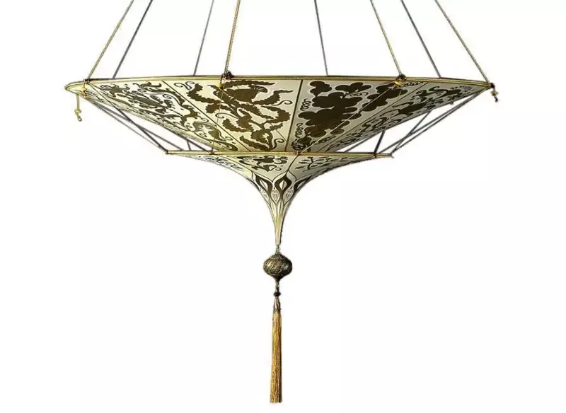 Fortuny 086-SH-1 Scheherazade 2 Tiers in Decorated Silk Suspended – 33-7/8″