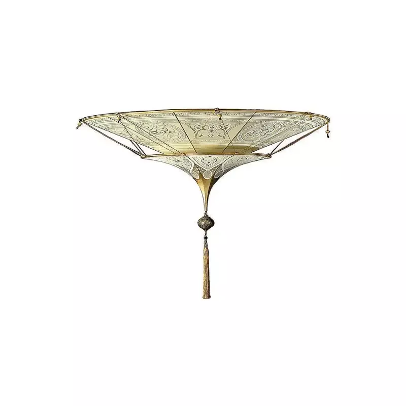 Fortuny 086-SH-2 Scheherazade 2 Tiers in Decorated Silk Flush Mount – 33-7/8″