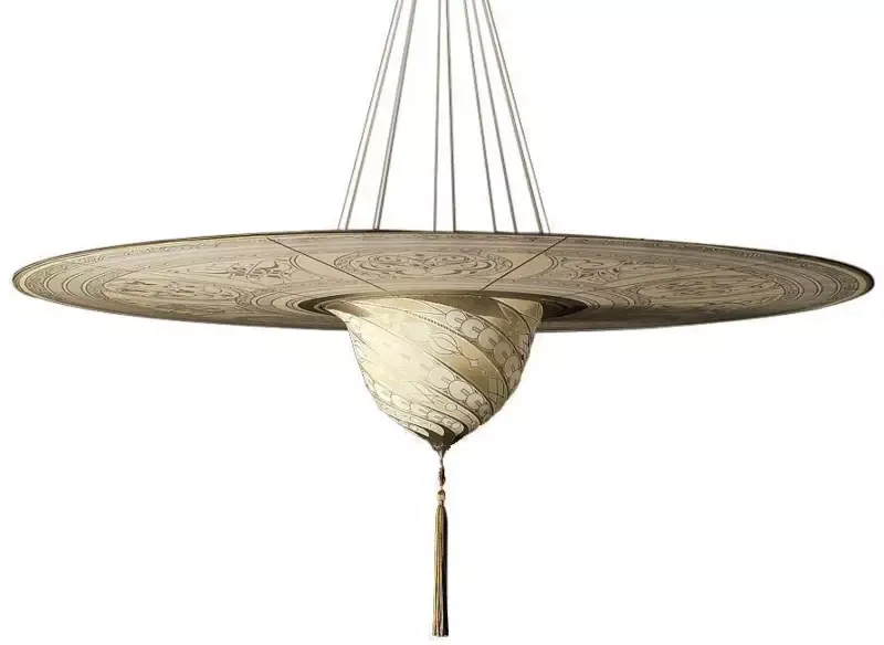 Fortuny 124-SD-1 Samarkanda Decorated Silk with Disk Suspended – 48-7/8″