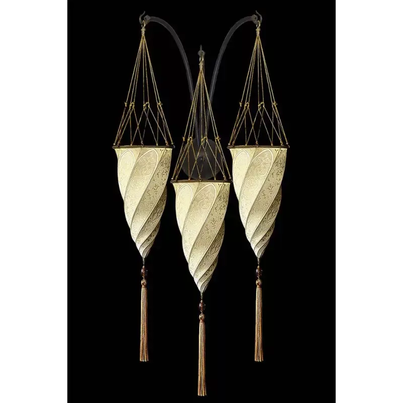 Fortuny CM 017CE-3 Cesendello Decorated Silk Classic Wall Sconce – 6-3/4″