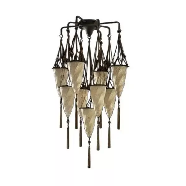 Fortuny GCM019-9-CL Ceiling Composition Glass Cesendello shade Flush Mount – 7-5/8″