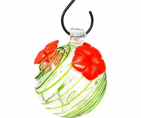 Glass Swirl Hummingbird Feeder