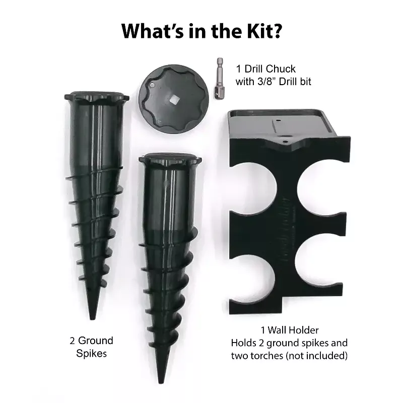 Ground Spike & Wall Storage Kit – 2-Pack + Mounting Holder