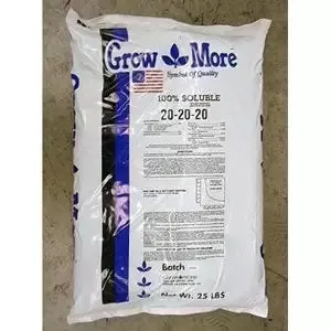 Grow More 20-20-20 Water Soluble General Purpose Fertilizer bag