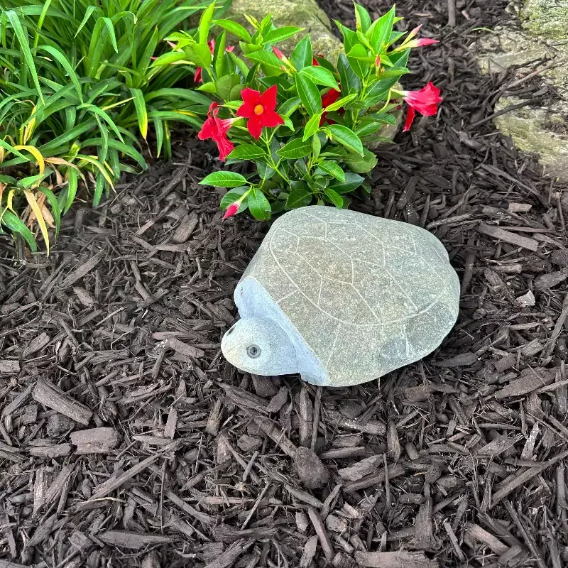 Hand Carved Natural Granite 10″L Boulder Stone Turtle