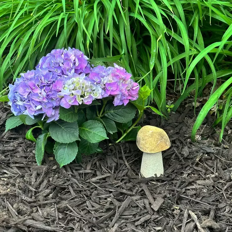 Hand Carved Natural Granite 5″H Mushroom Stone