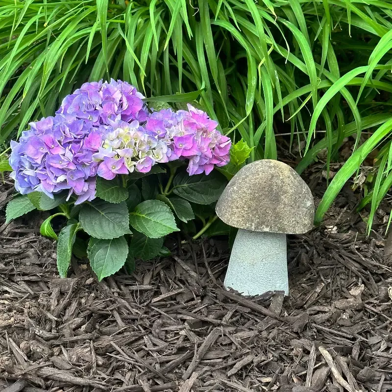 Hand Carved Natural Granite 8″H Mushroom Stone