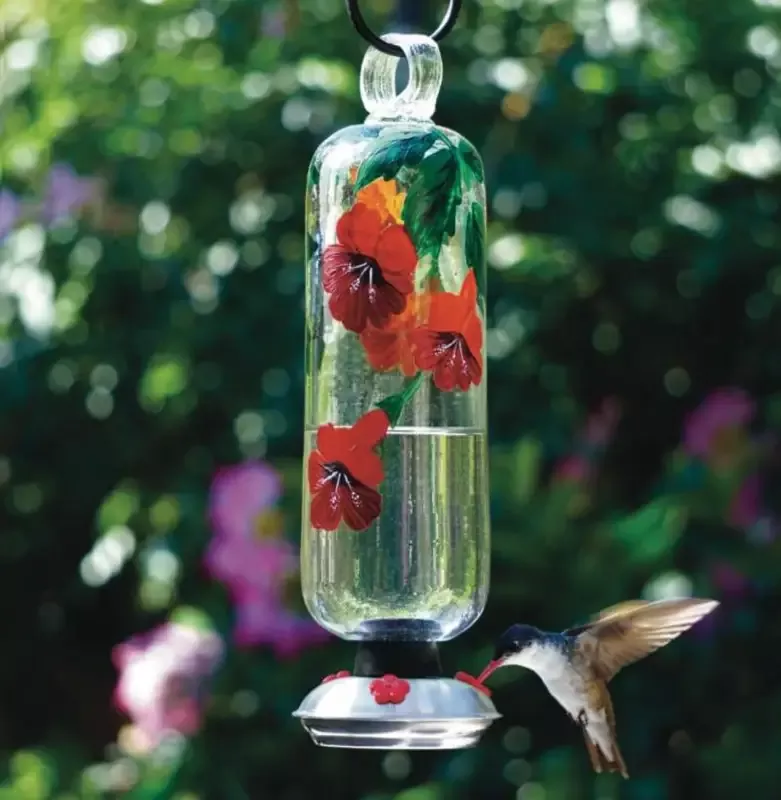 Hand Painted Filigree Hummingbird Feeder