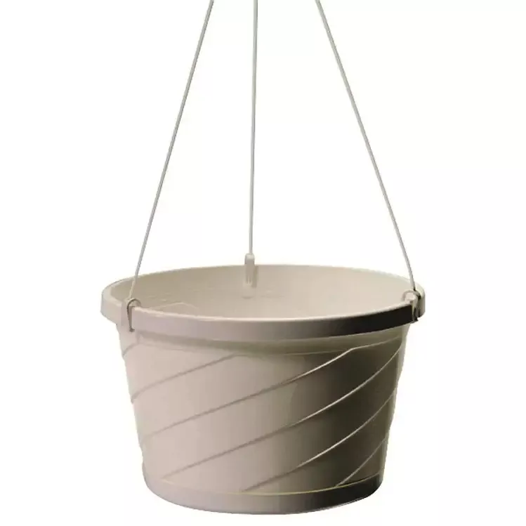Hanging Basket Planter, White Plastic – 10″