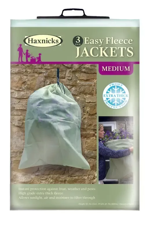 Haxnicks Medium Easy Fleece Jacket 3-Pack – Instant Frost Protection for Plants – Green